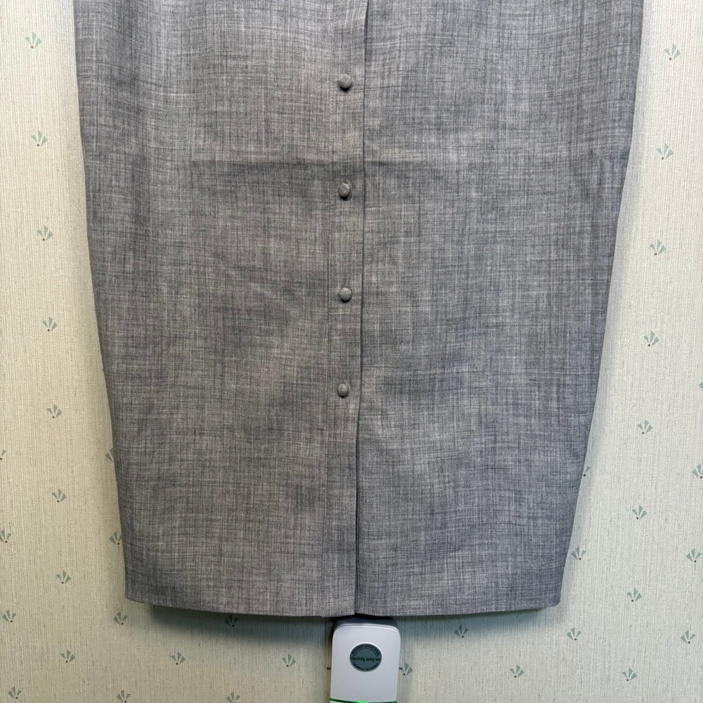 MESHKI Dorian Fitted Shirt Midi Dress Medium Charcoal Marle Minimalist Career - Picture 8 of 16